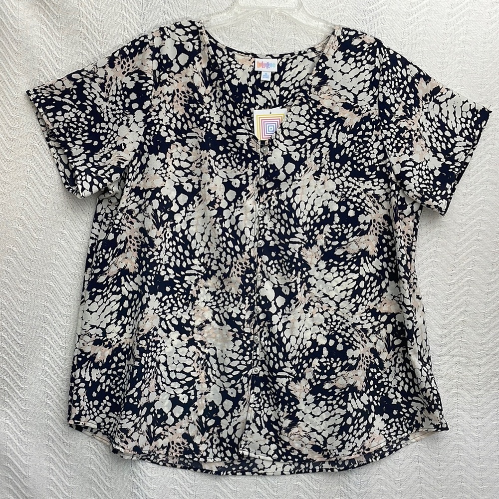 LuLaRoe Shannah top extra-large crêpe blouse, short sleeve new tags
